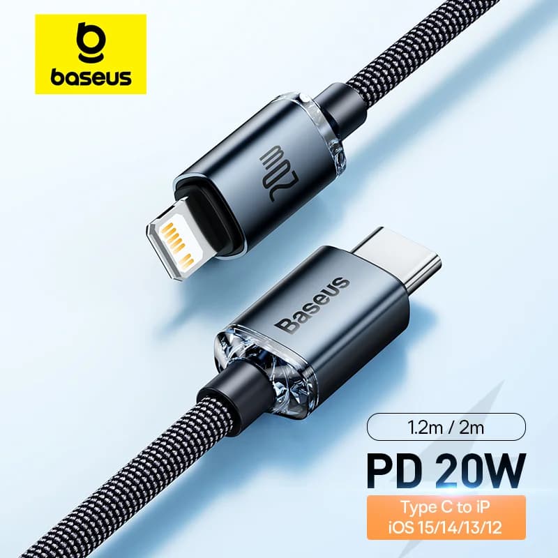 Cabo de Carregamento Rápido USB-C para Lightning 20W PD