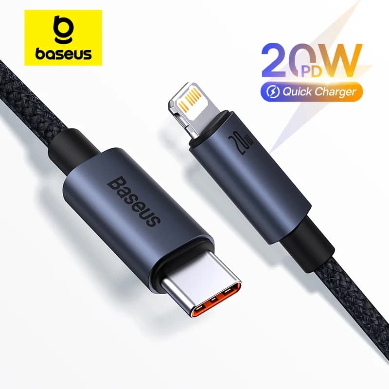 Cabo USB-C para Lightning, Carregamento Rápido PD 20W